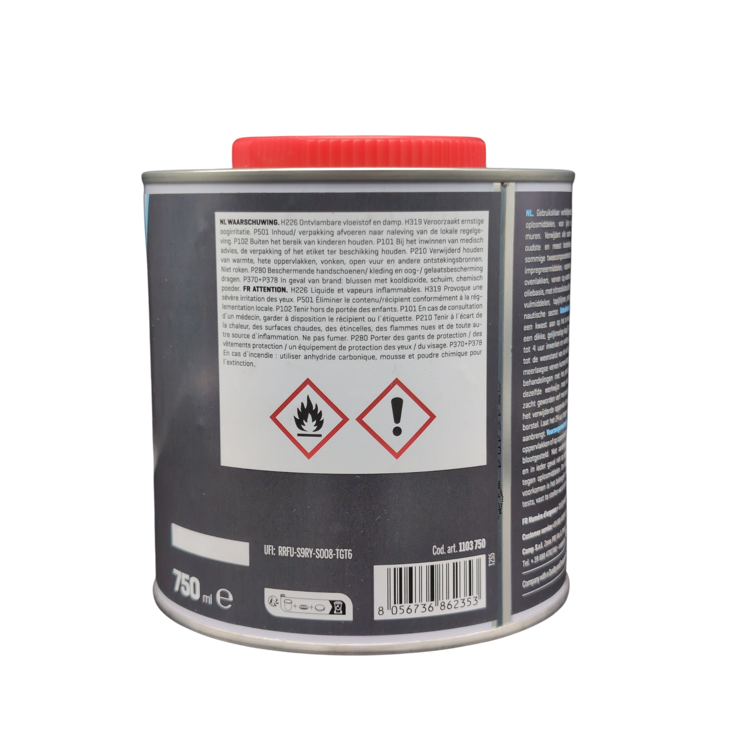 CAMP Stripgel 750 ml verfafbijter, verwijdert alle soorten verf achterkant