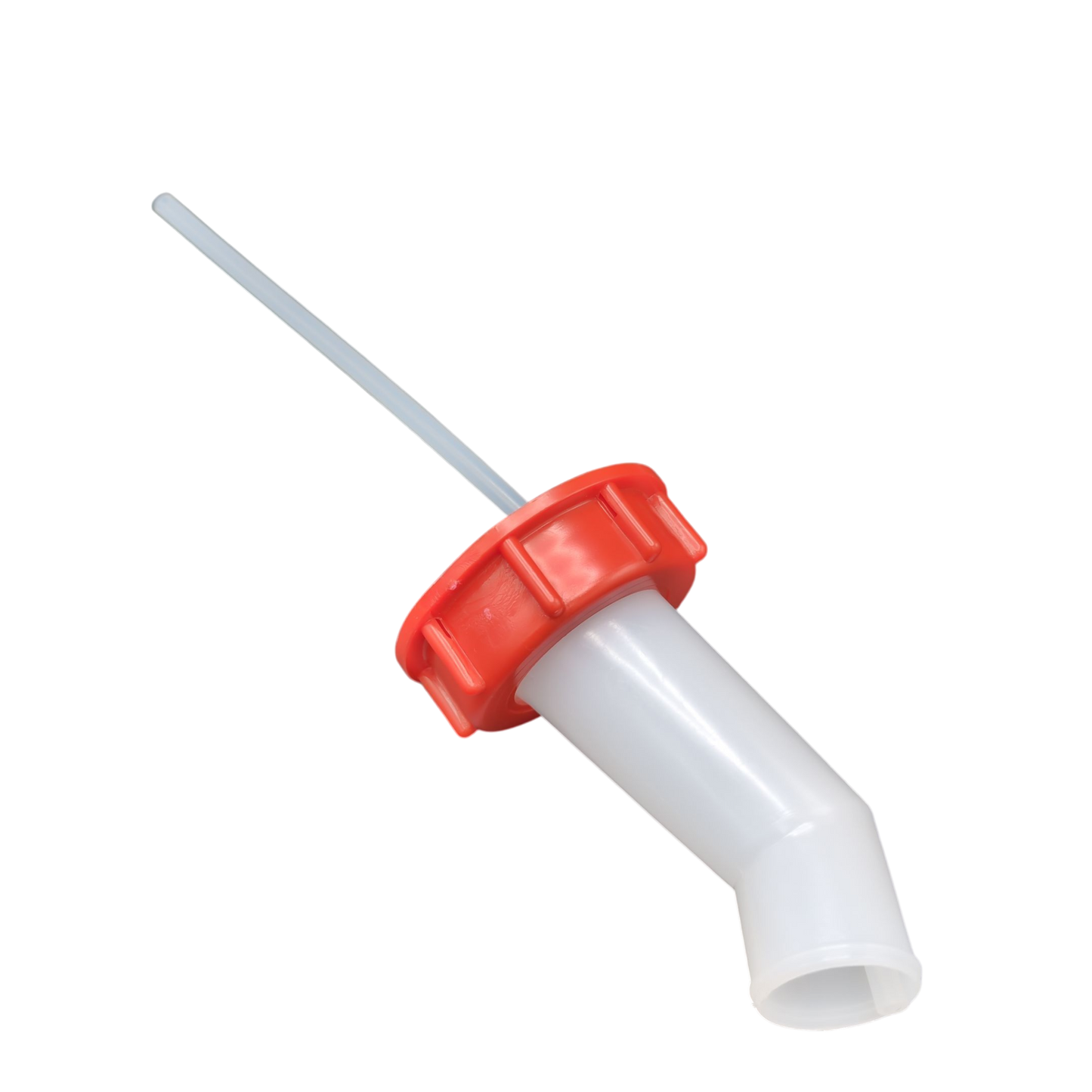 White and red pouring spout for jerrycans DIN61