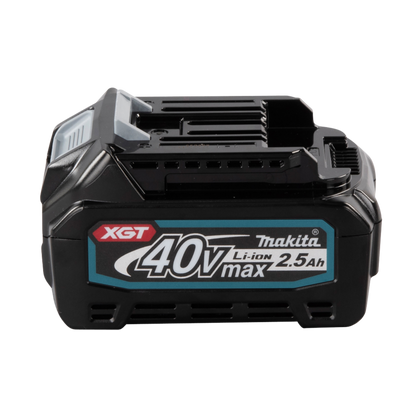 Makita BL4025 XGT 40V Max 2.5Ah lithium-ion battery with integrated charge level indicator.