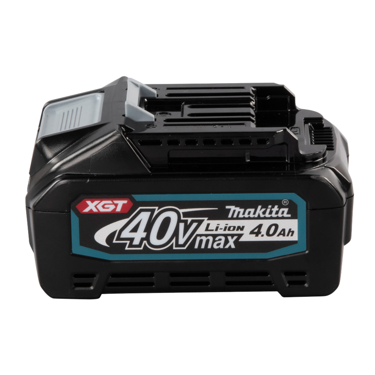 Makita 40V max Li-ion battery on a white background