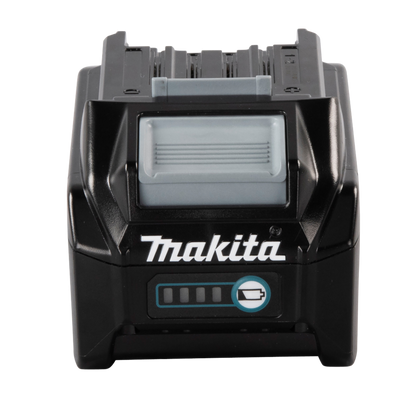 Makita BL4040 XGT 40V Max 4.0Ah lithium-ion battery with integrated charge level indicator and extended runtime.