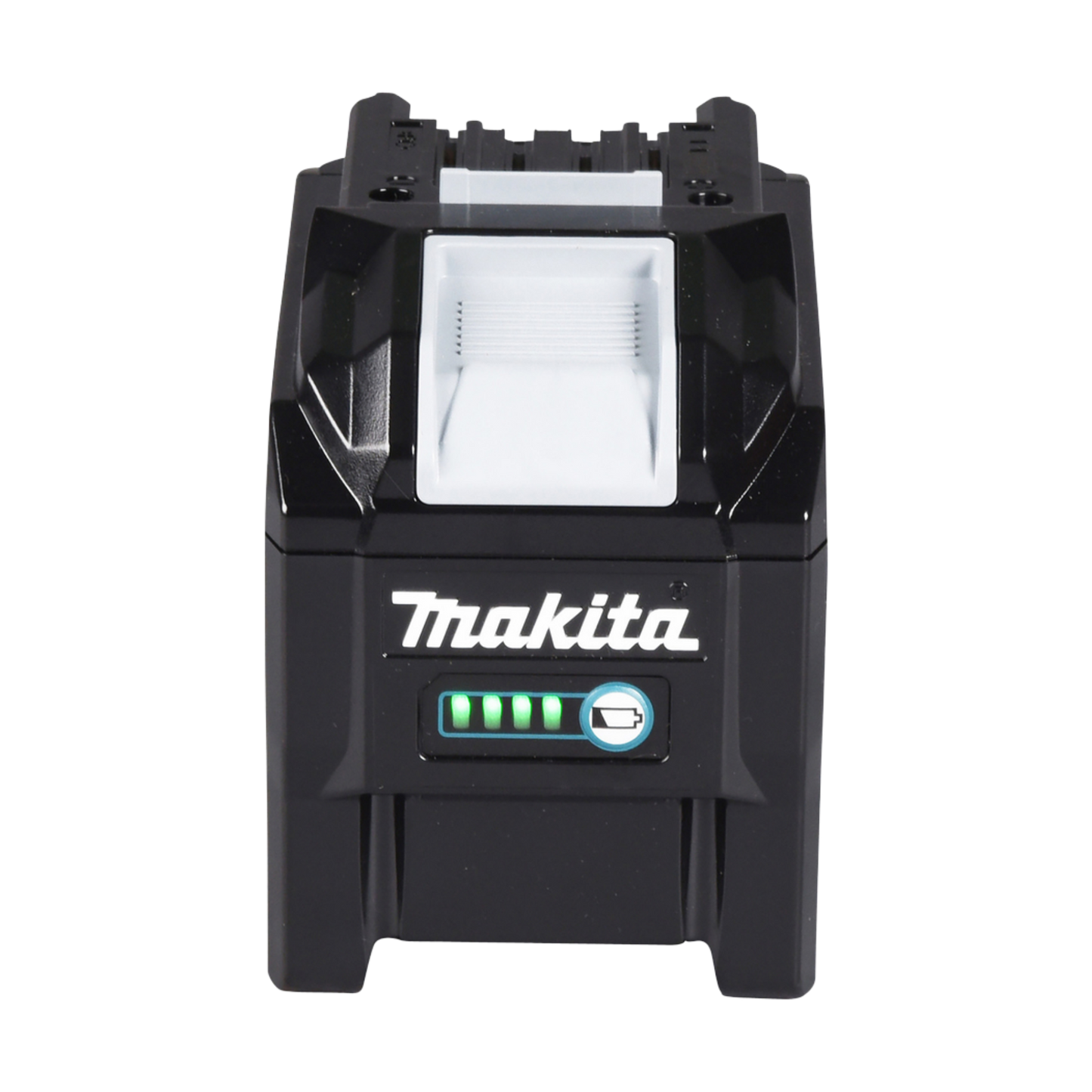 Makita BL4080F XGT 40V Max 8.0Ah lithium-ion battery with charge indicator and maximum runtime performance.