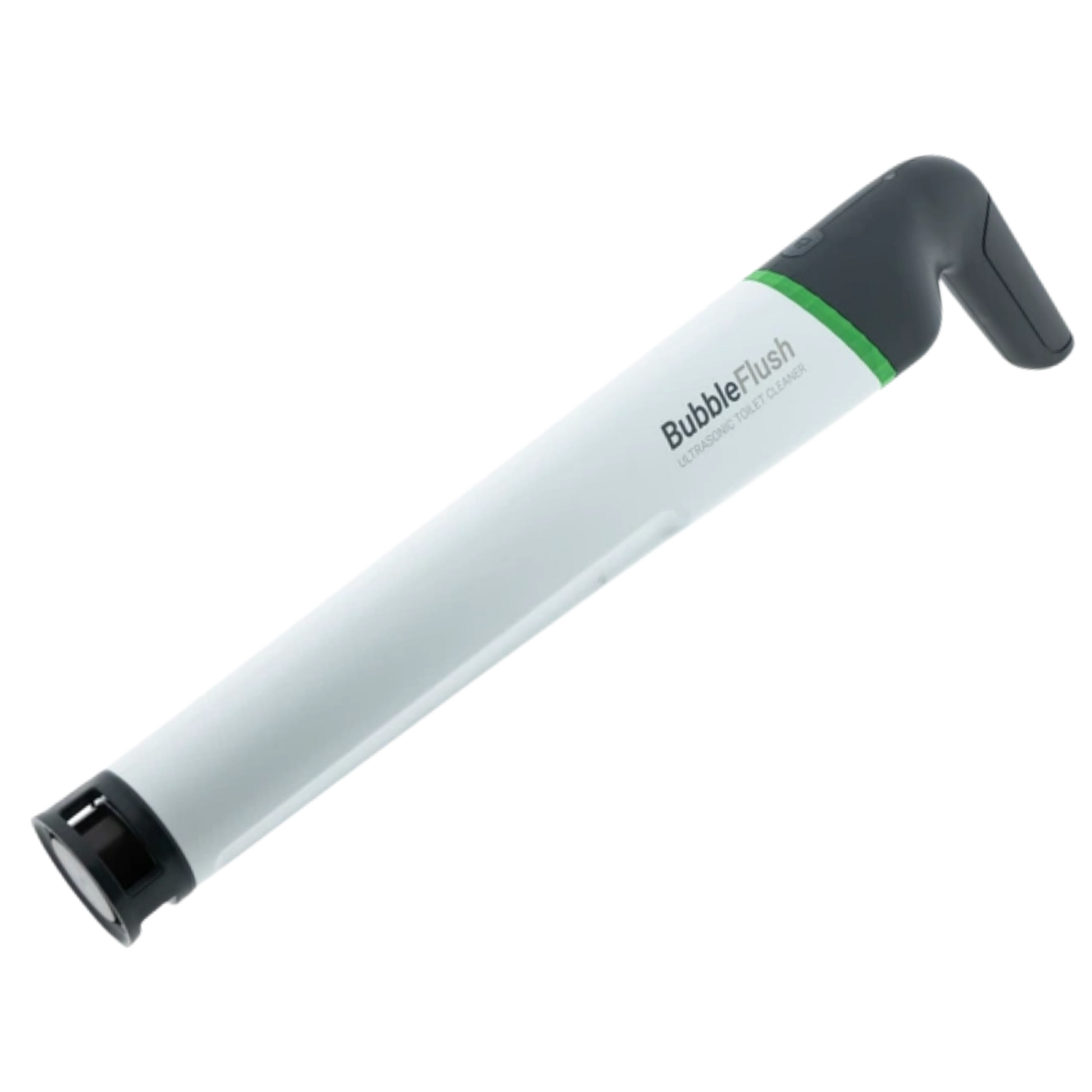 BubbleFlush ultrasonic toilet cleaner for chemical-free removal of limescale and dirt in toilet bowls.