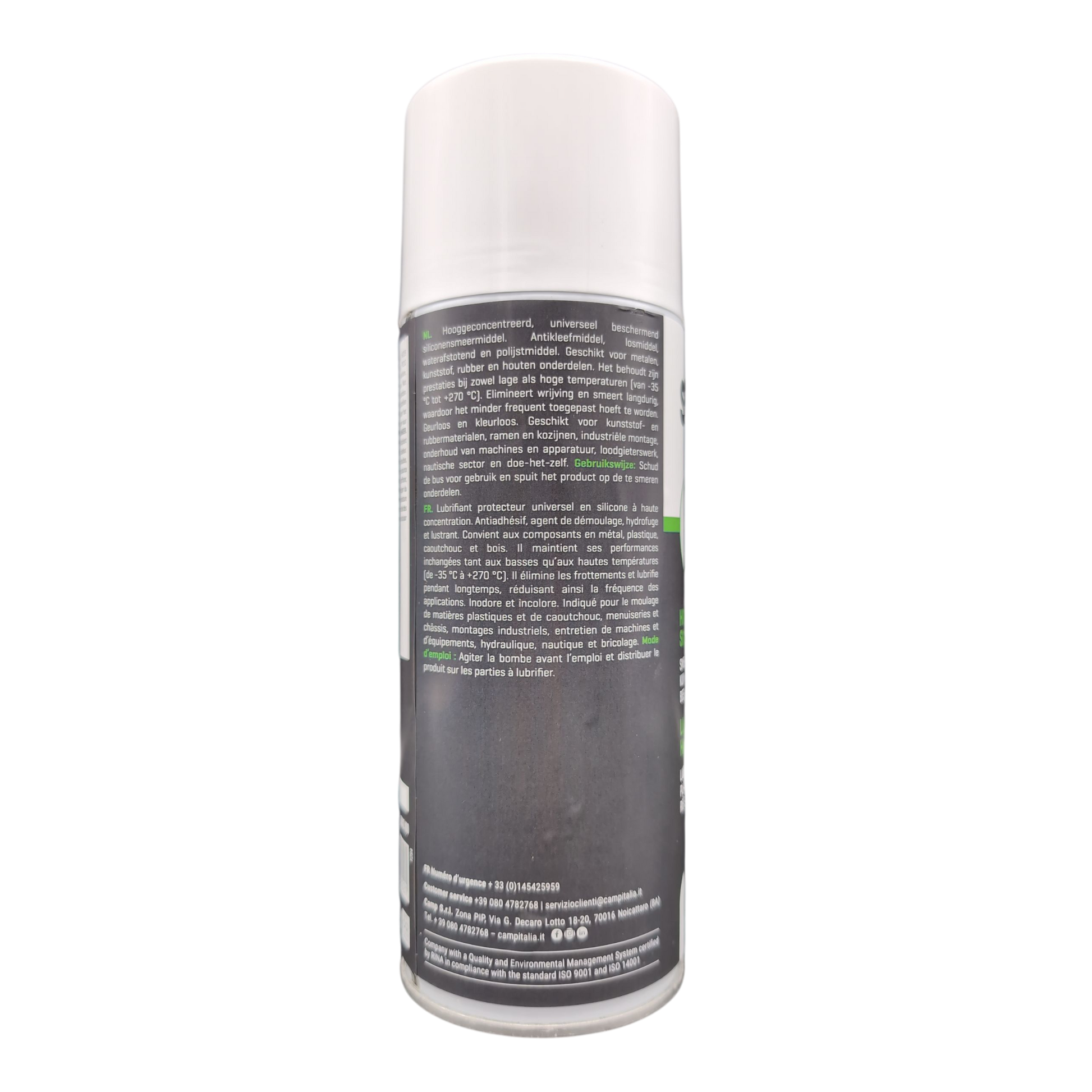 CAMP Silic plus 400ml hooggeconcentreerd siliconensmeermiddel achterkant