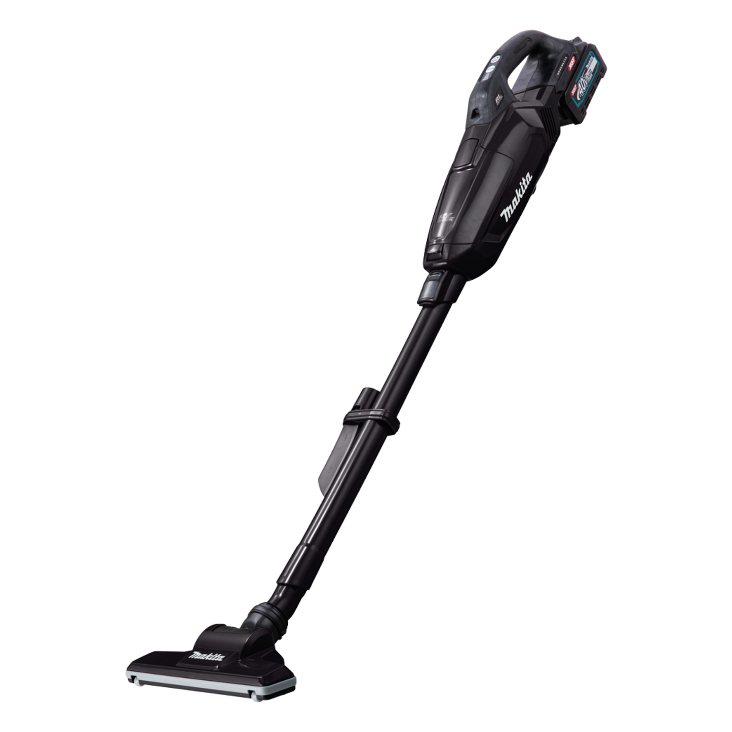 Makita CL002GZ03 cordless stick vacuum cleaner with brushless motor, LED work light and 0.5L dust container.
