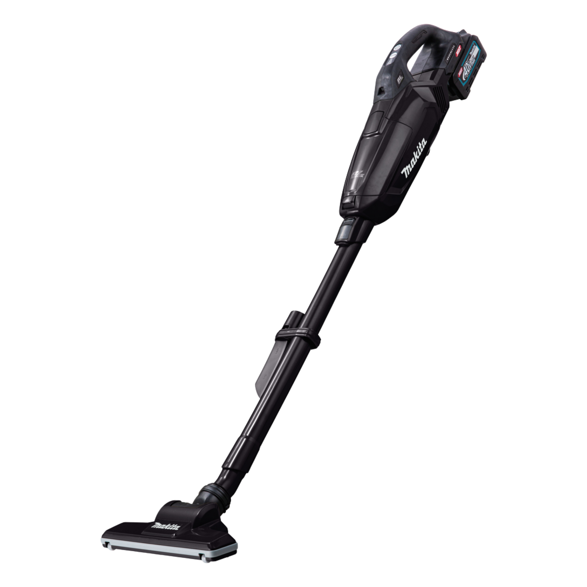 Makita CL002GZ03 cordless stick vacuum cleaner with brushless motor, LED work light and 0.5L dust container.