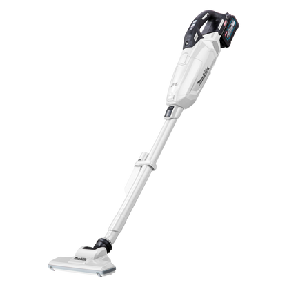 Makita CL002GZ07 cordless stick vacuum cleaner with 0.5L dust container, brushless motor and LED work light.