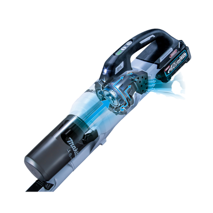 Makita CL003GZ04 cordless stick vacuum cleaner with brushless motor, LED work light and four power settings.