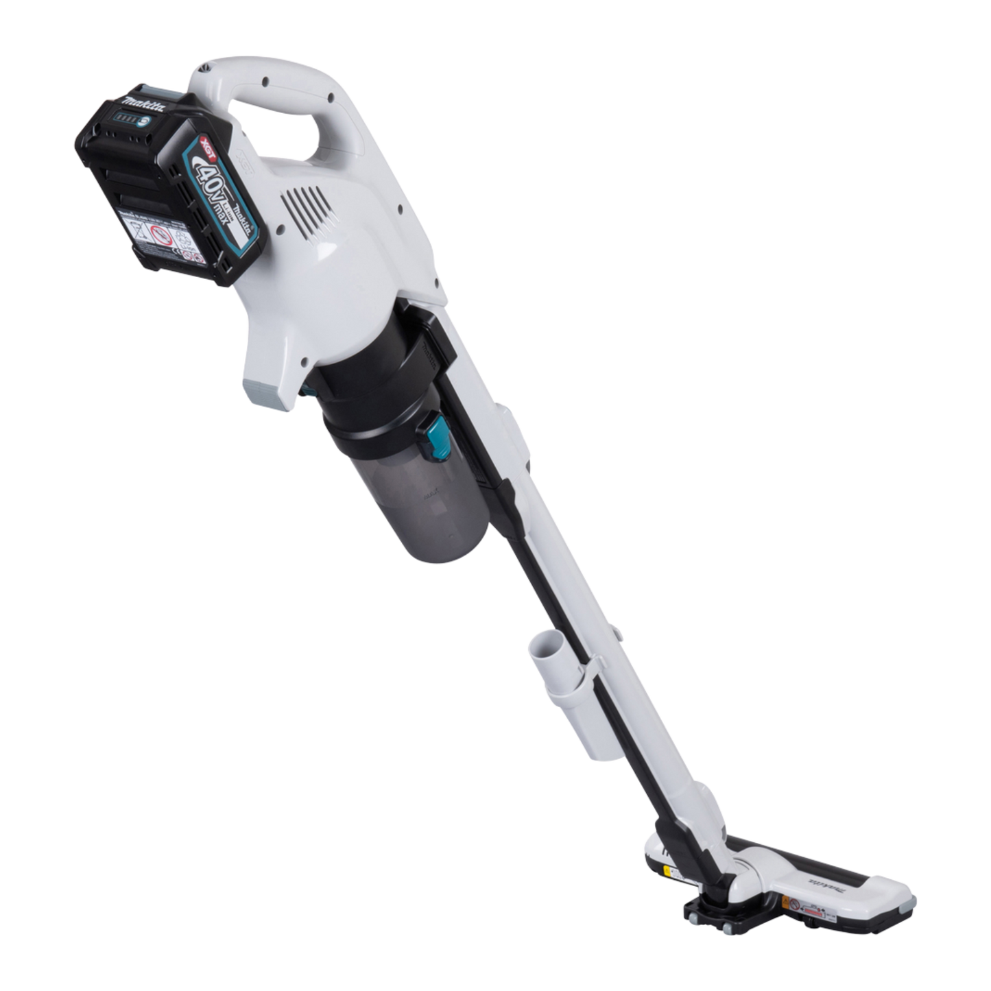 Makita CL004GZ cordless stick vacuum cleaner with rotating brush, cyclonic filtration and brushless motor.