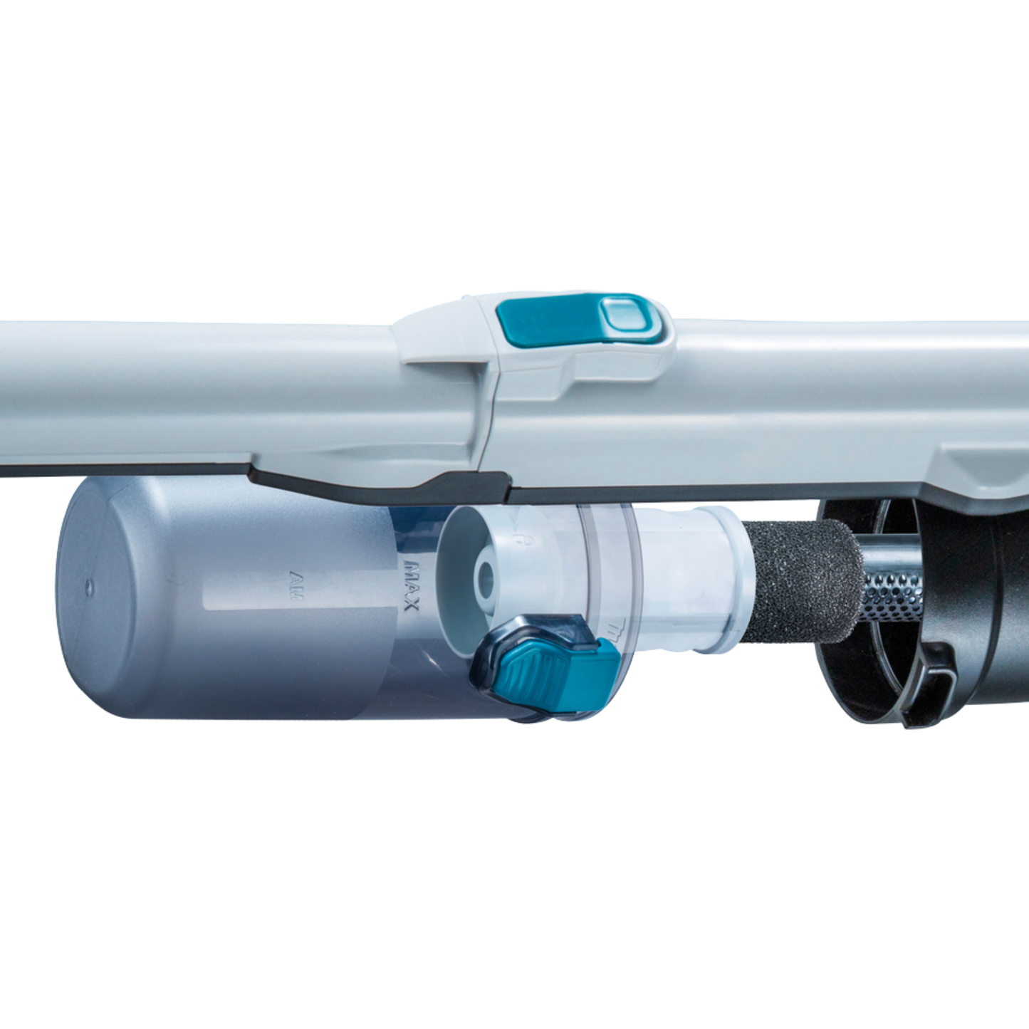 Close-up of a vacuum cleaner attachment on a white background