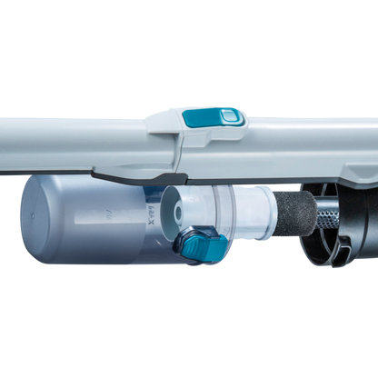 Close-up of a vacuum cleaner attachment on a white background