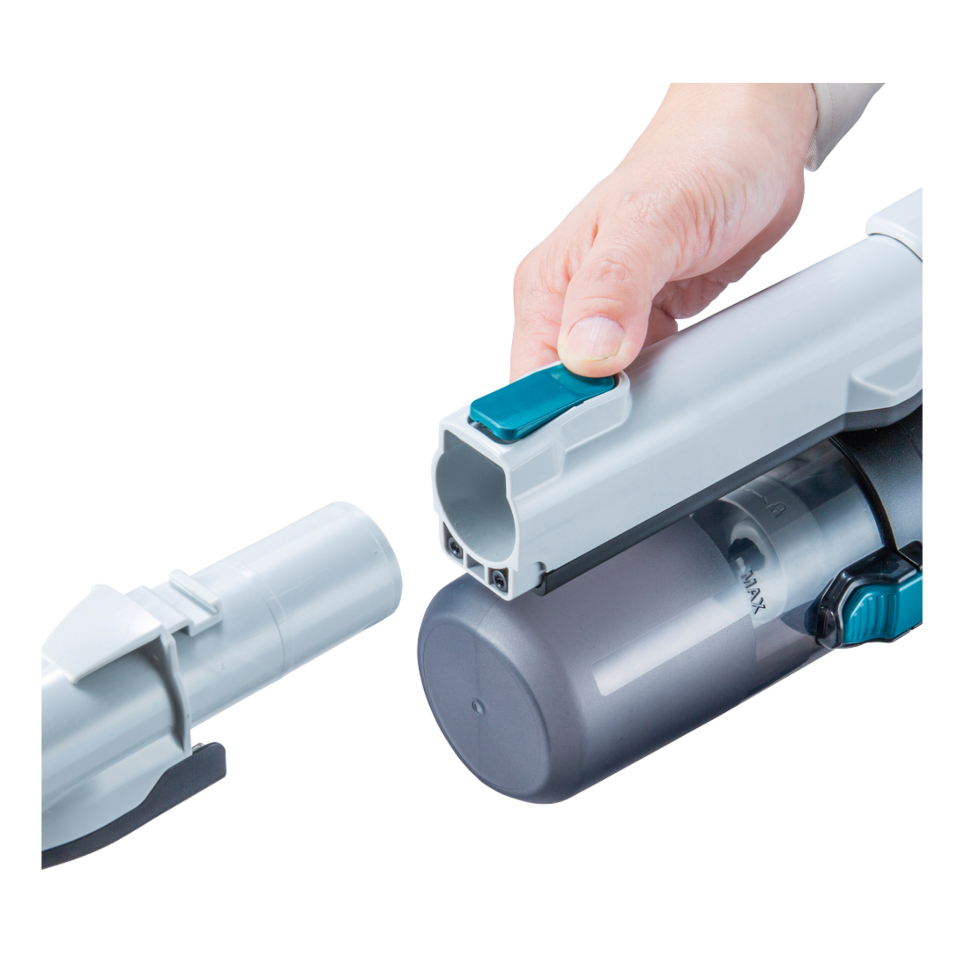 Makita CL004GZ cordless stick vacuum cleaner with rotating brush, cyclonic filtration and brushless motor.