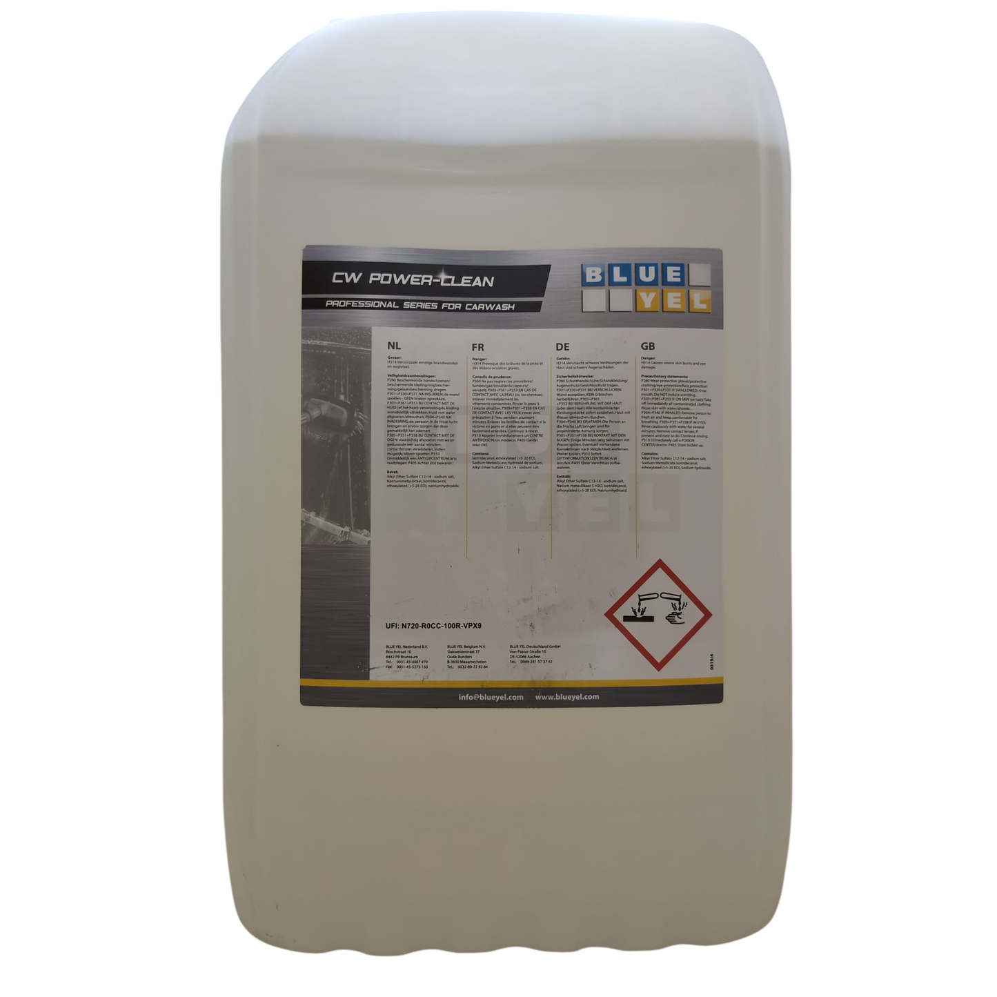 Blue Yel Carwash Powerclean Prélavage alcalin 25 L