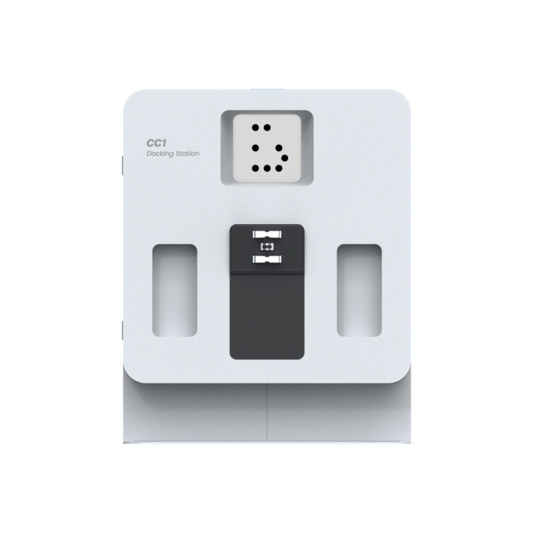 PUDU CC1 charging station for autonomous robot charging and battery management.