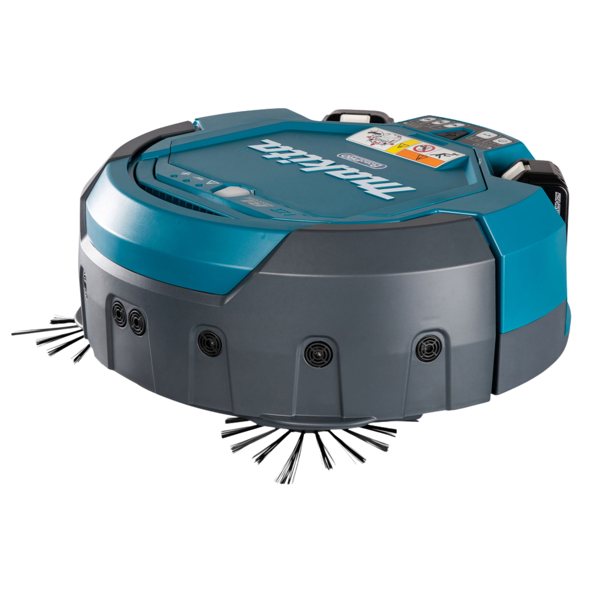 Makita DRC200Z commercial robotic vacuum cleaner with autonomous cleaning, obstacle detection and 2.5L dust capacity.