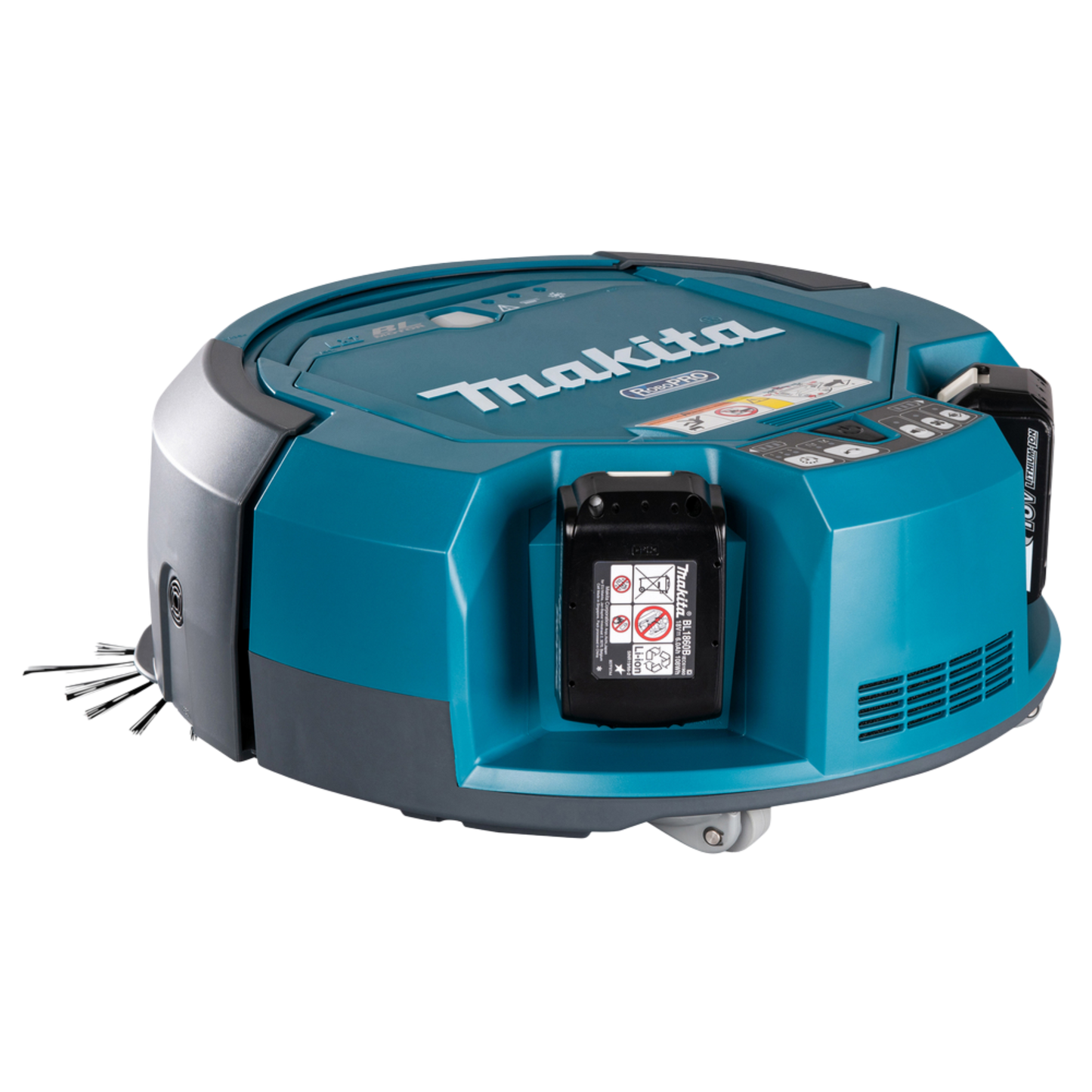 Makita DRC200Z commercial robotic vacuum cleaner with autonomous cleaning, obstacle detection and 2.5L dust capacity.
