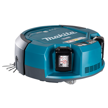 Makita DRC200Z commercial robotic vacuum cleaner with autonomous cleaning, obstacle detection and 2.5L dust capacity.