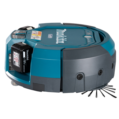 Makita DRC200Z commercial robotic vacuum cleaner with autonomous cleaning, obstacle detection and 2.5L dust capacity.