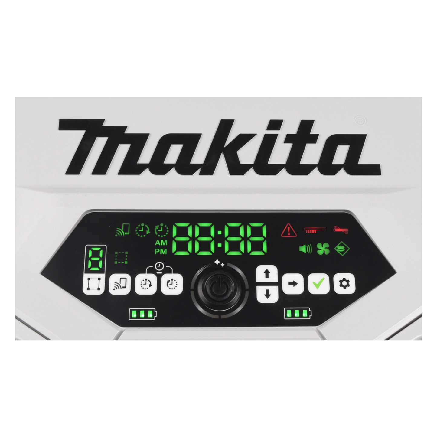 Makita product with digital display and control panel on a white background