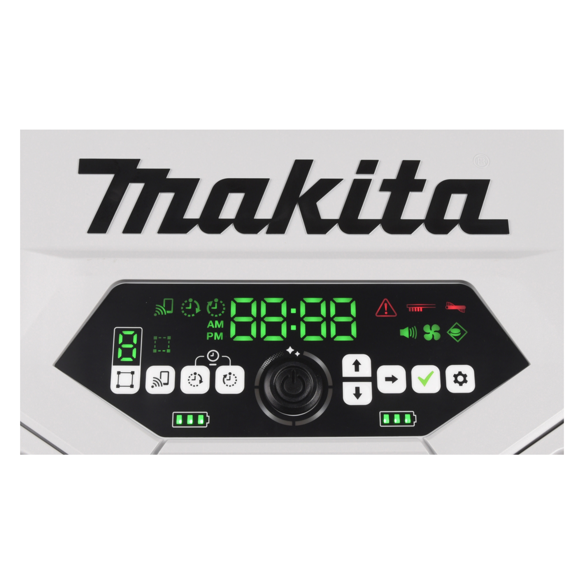 Makita product with digital display and control panel on a white background