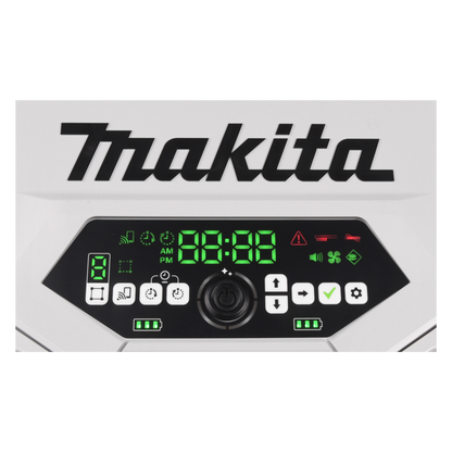 Makita product with digital display and control panel on a white background