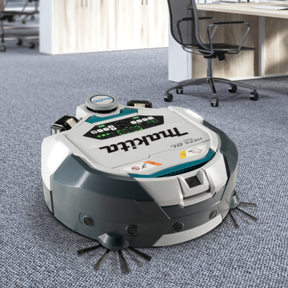 Makita DRC300Z commercial robotic vacuum cleaner with LiDAR navigation, HEPA filtration and autonomous cleaning.