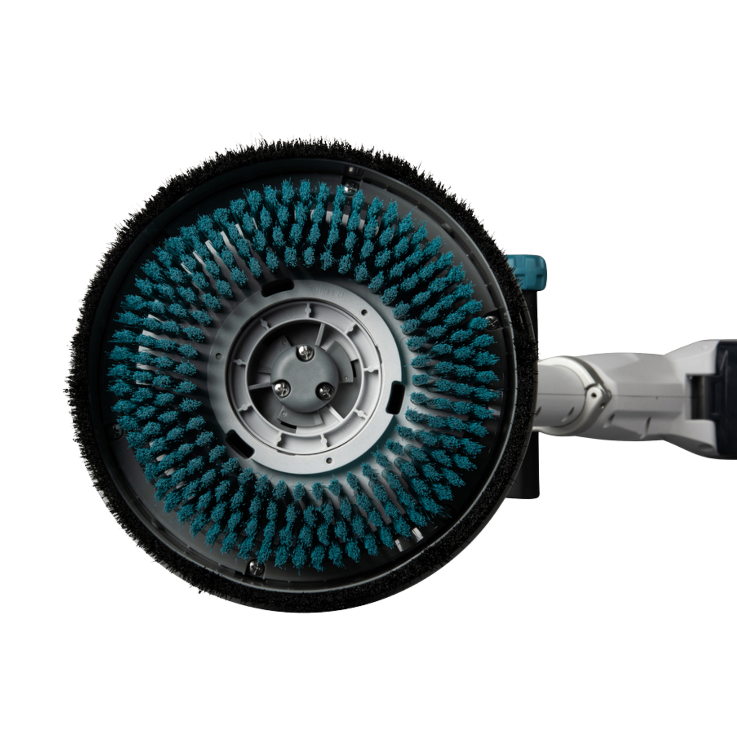 Cleaning brush with blue bristles on a white background