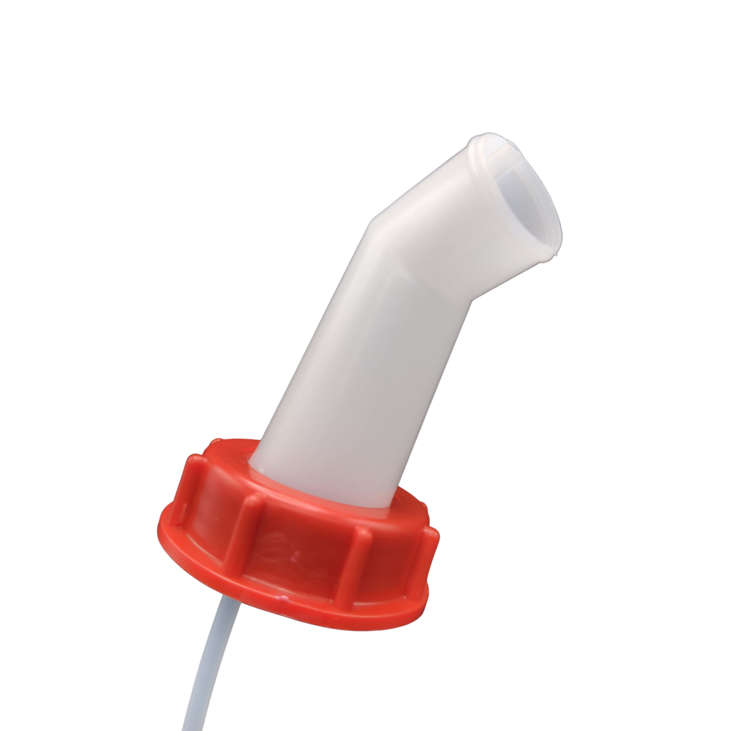 White and red pouring spout for jerrycans DIN61