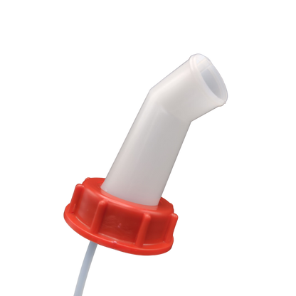 White and red pouring spout for jerrycans DIN61