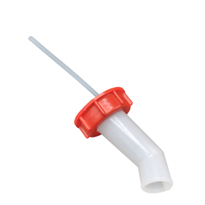 White and red pouring spout for jerrycans DIN61