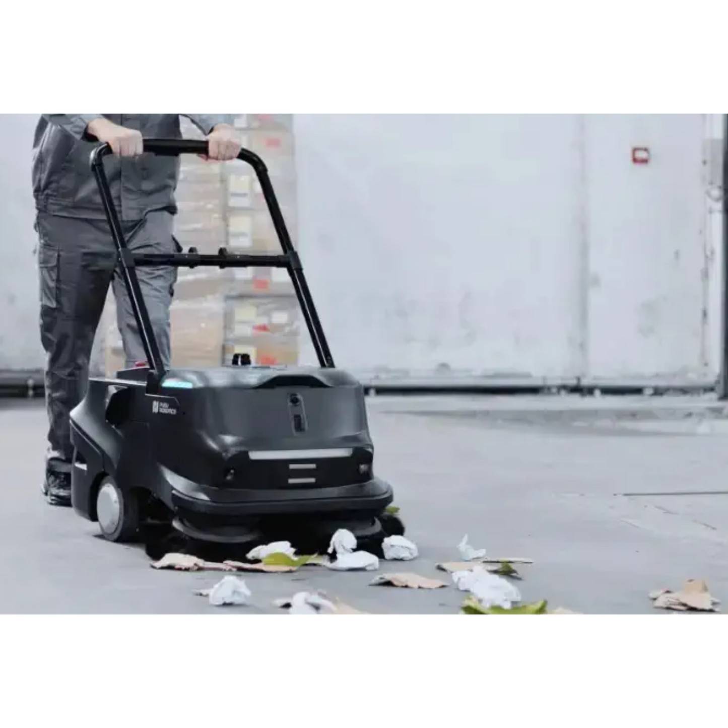 PUDU MT1 autonomous AI robotic sweeper with smart waste recognition and LiDAR navigation for large commercial facilities.