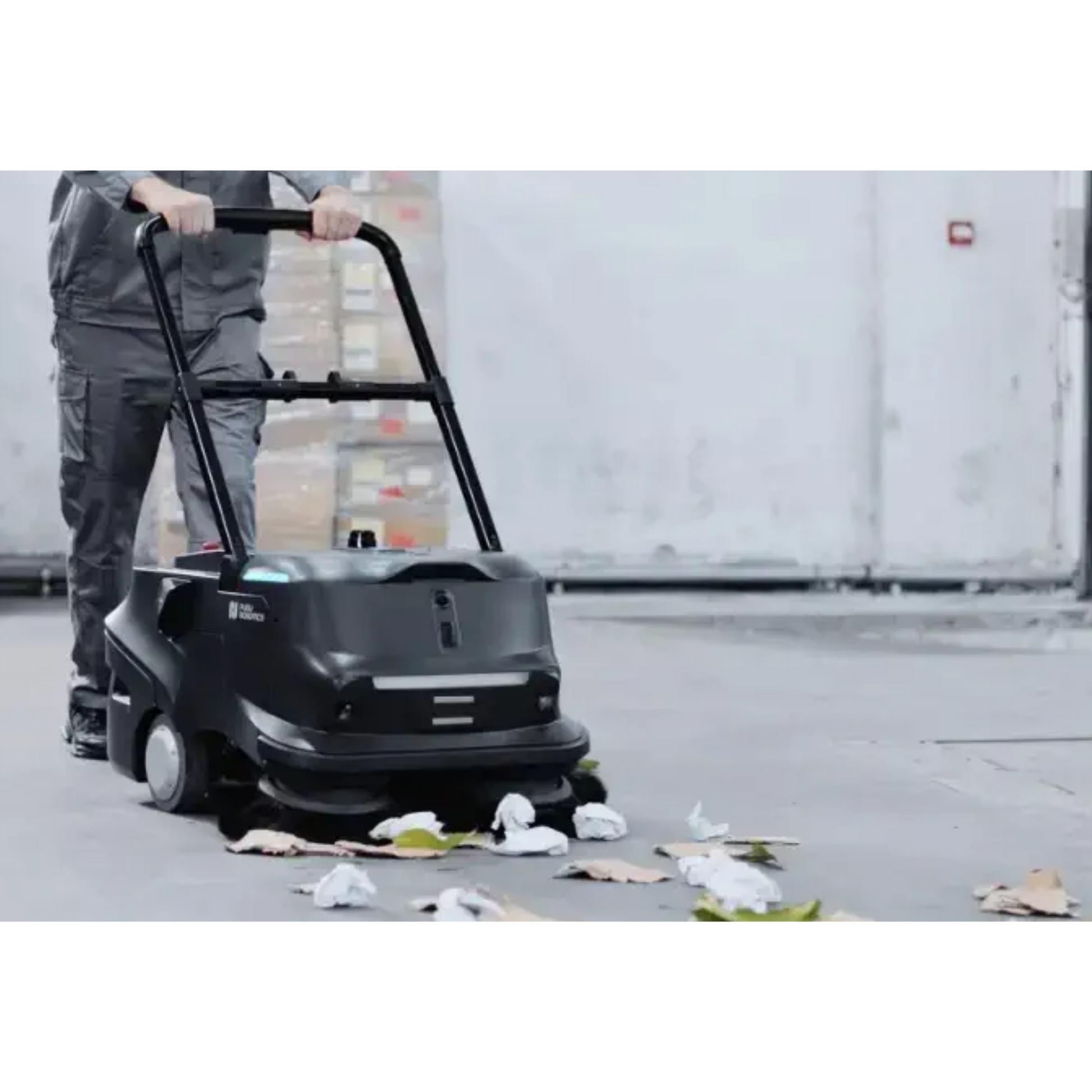 PUDU MT1 autonomous AI robotic sweeper with smart waste recognition and LiDAR navigation for large commercial facilities.