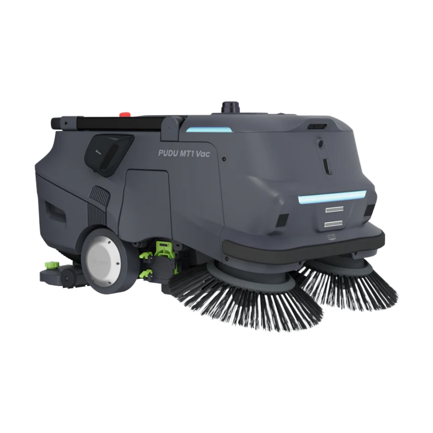 PUDU MT1 Vac AI robotic vacuum sweeper with HEPA filtration and autonomous navigation for commercial and industrial cleaning.