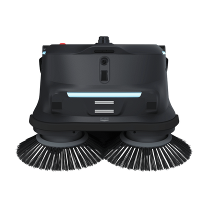 PUDU MT1 Vac AI robotic vacuum sweeper with HEPA filtration and autonomous navigation for commercial and industrial cleaning.