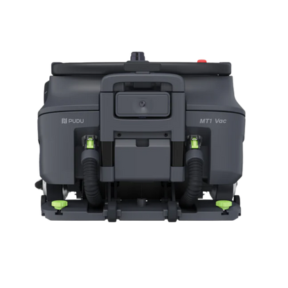 PUDU MT1 Vac AI robotic vacuum sweeper with HEPA filtration and autonomous navigation for commercial and industrial cleaning.