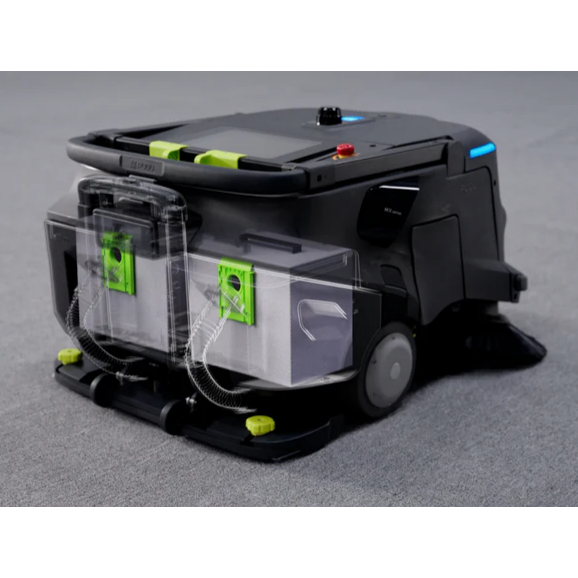 PUDU MT1 Vac AI robotic vacuum sweeper with HEPA filtration and autonomous navigation for commercial and industrial cleaning.