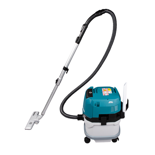 Makita VC003GLZ cordless wet and dry vacuum cleaner with 15L capacity and powerful 310 W suction performance.