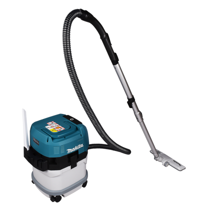 Makita VC003GLZ cordless wet and dry vacuum cleaner with 15L capacity and powerful 310 W suction performance.