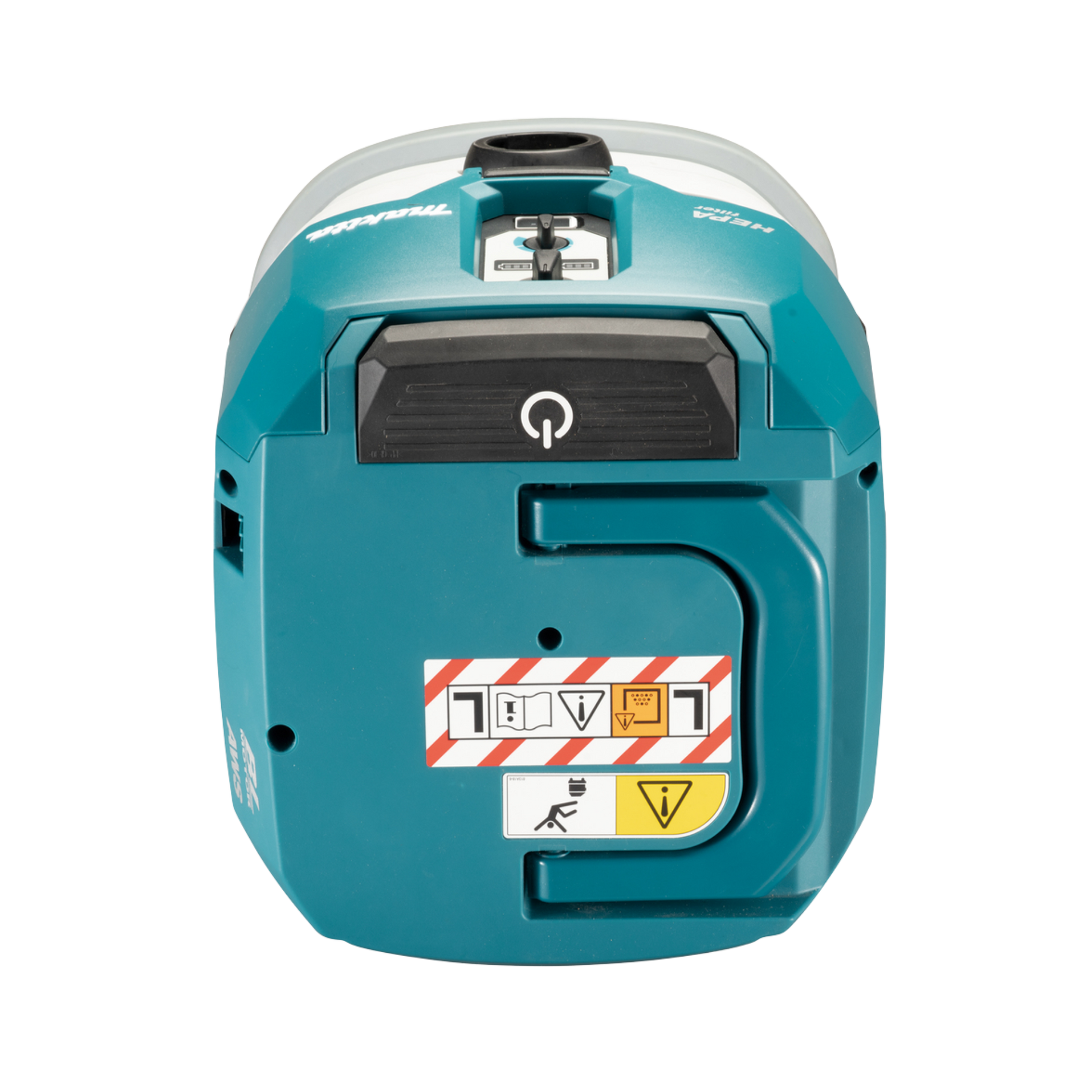 Makita VC004GLZ01 cordless 15L vacuum cleaner with HEPA filtration, AWS Bluetooth connectivity and L-Class certification.