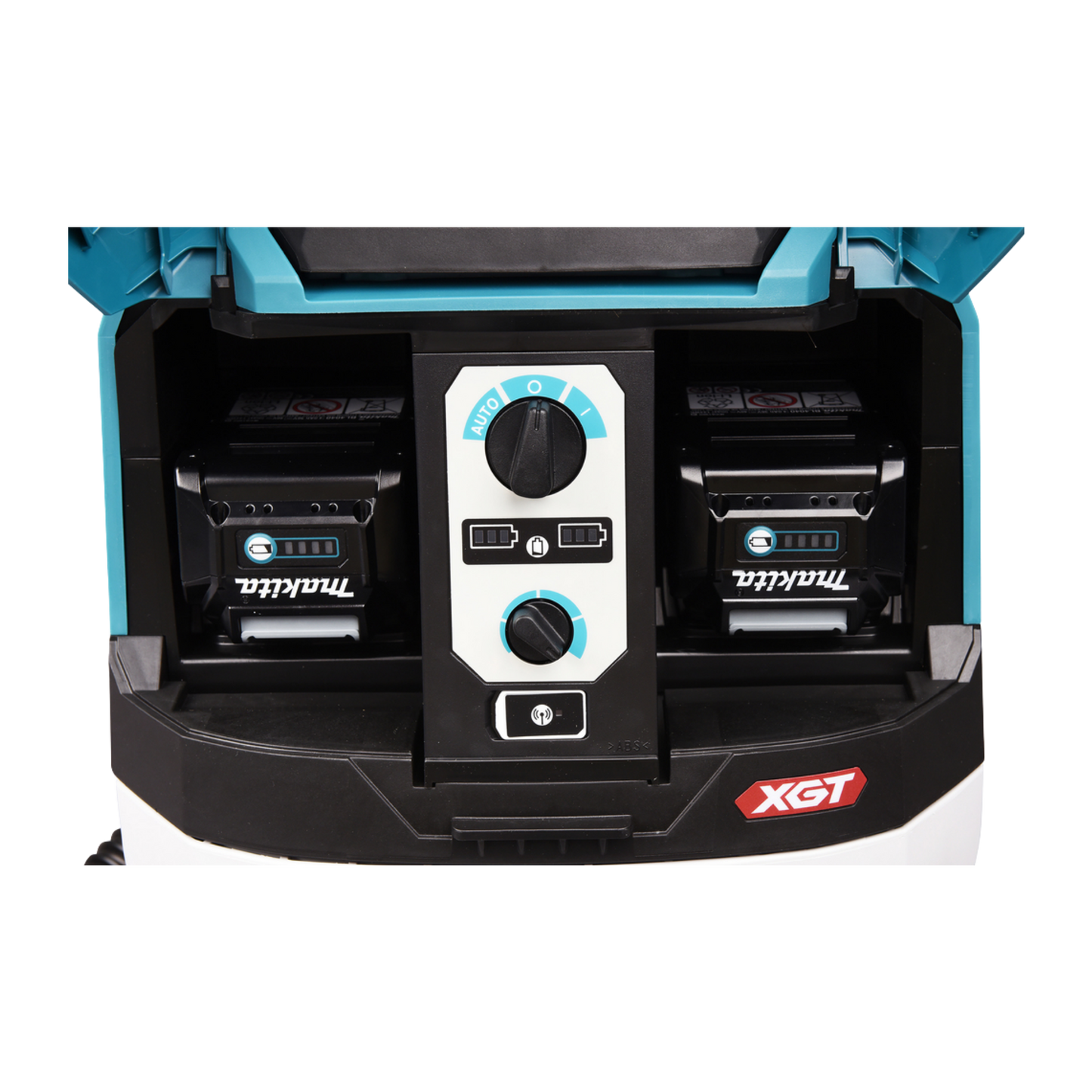 Makita VC004GLZ01 cordless 15L vacuum cleaner with HEPA filtration, AWS Bluetooth connectivity and L-Class certification.