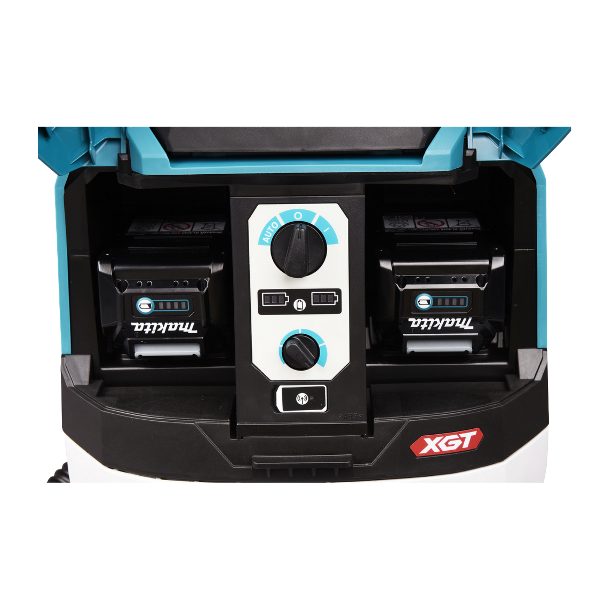Makita VC004GLZ01 cordless 15L vacuum cleaner with HEPA filtration, AWS Bluetooth connectivity and L-Class certification.