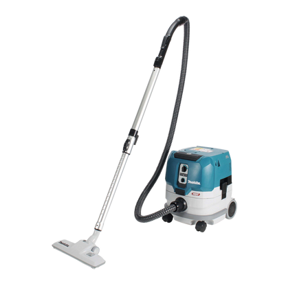 Vacuum cleaner with a long hose on a white background