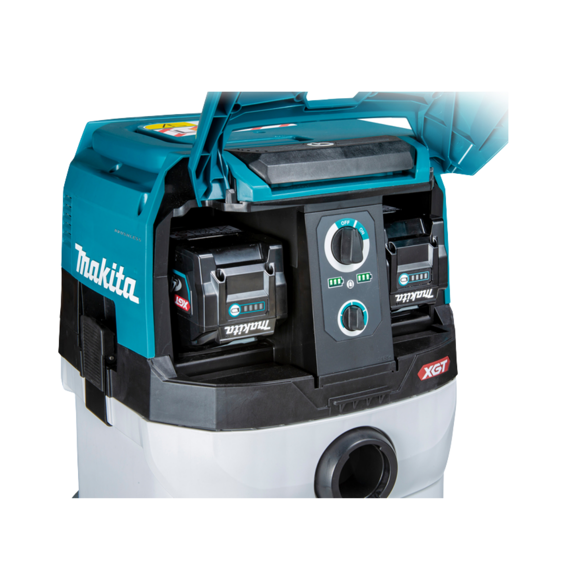 Makita VC005GLZ cordless L-Class vacuum cleaner with 8L capacity, powerful suction and compact professional design.