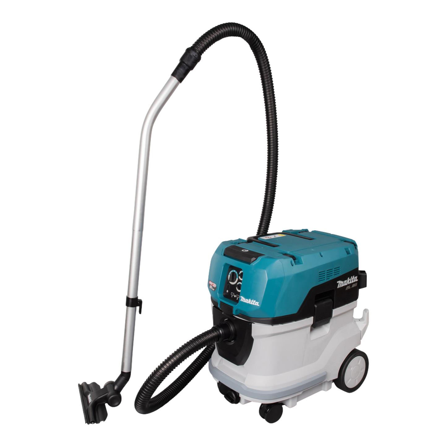 Makita VC006GMZ01 cordless M-Class wet and dry vacuum cleaner with AWS connectivity and 40L dust capacity.