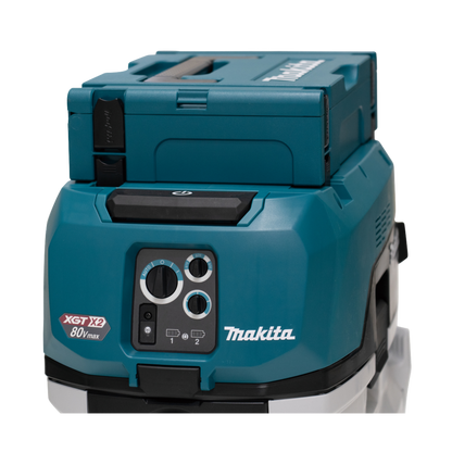 Makita VC006GMZ01 cordless M-Class wet and dry vacuum cleaner with AWS connectivity and 40L dust capacity.