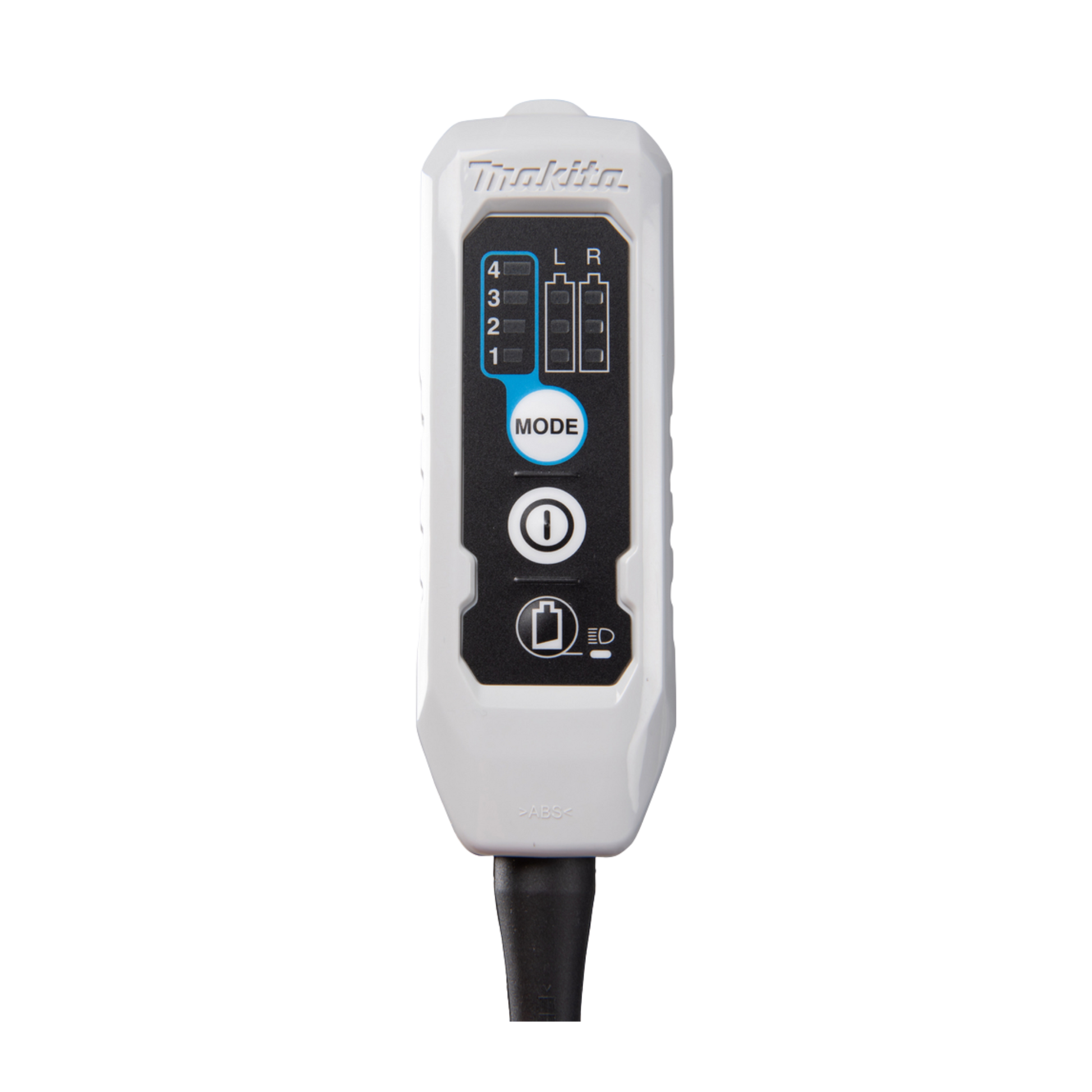 Control device with digital display and buttons on a white background