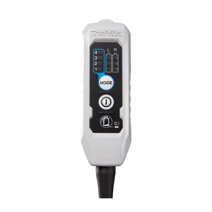 Control device with digital display and buttons on a white background