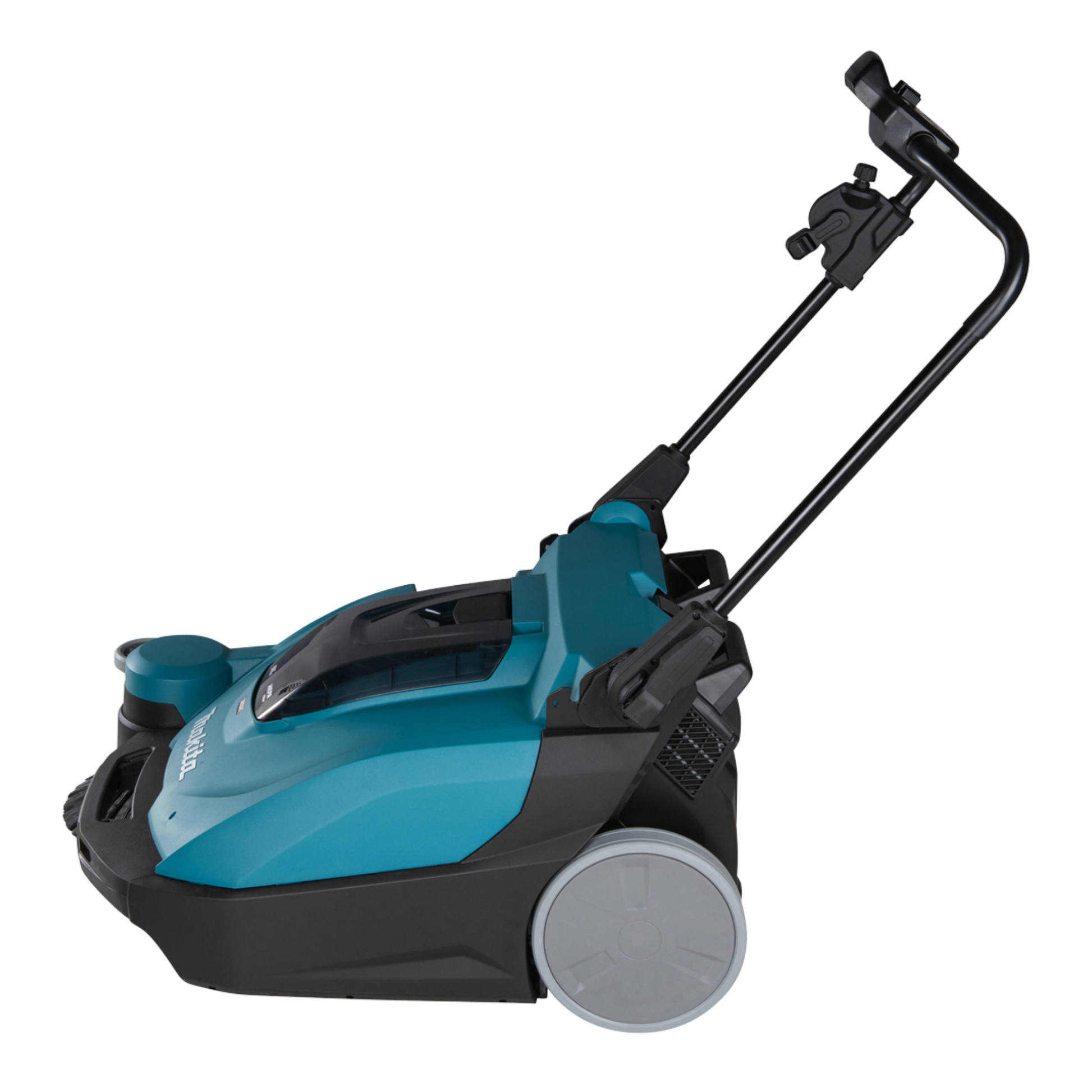 Makita VS001GZ cordless sweeper with HEPA dust filtration and 24 L waste container, supplied without battery or charger.