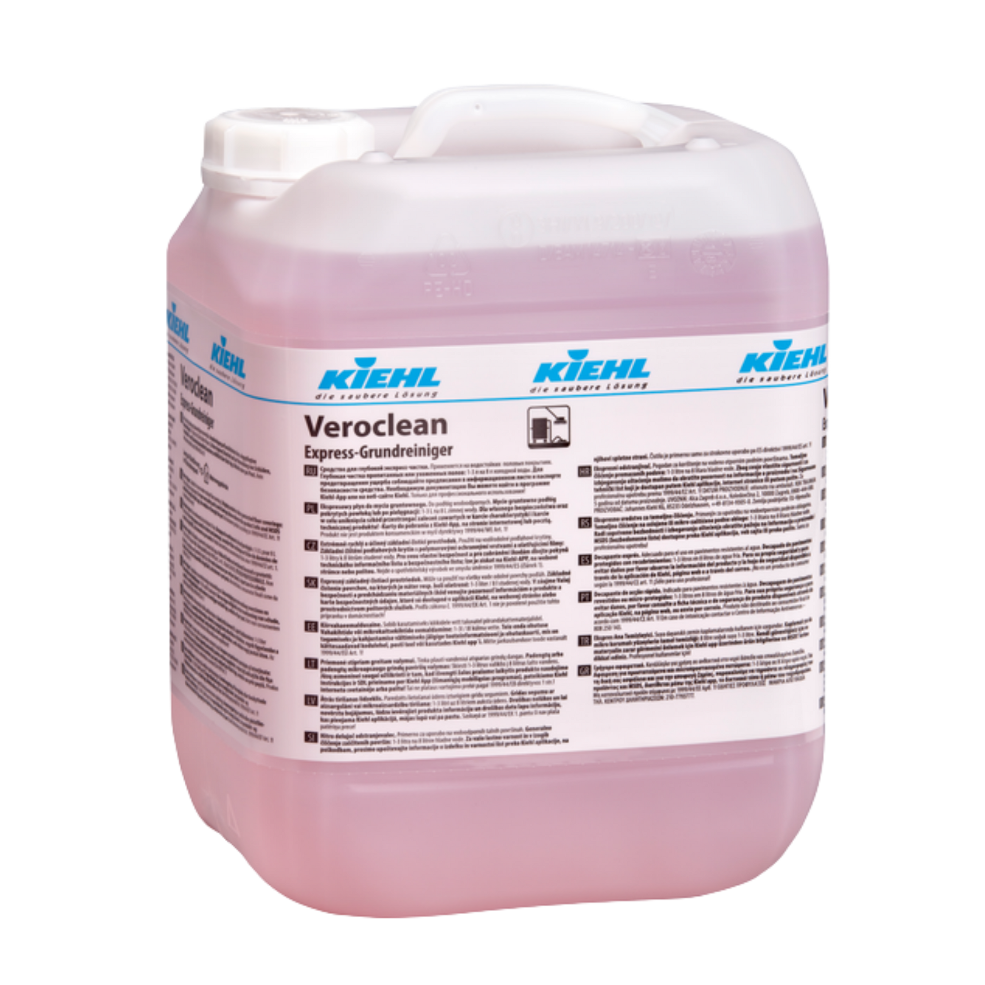 Large container of Kiehl's Veroclean cleaning solution on a white background